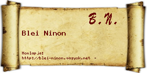 Blei Ninon névjegykártya